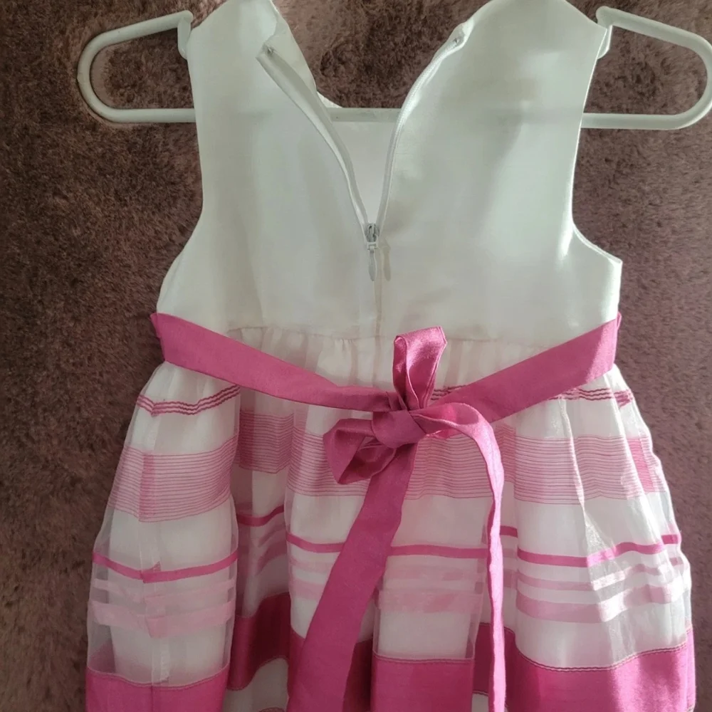 Girls 24 M Princess Dress, Pink White Summer‎ Spring Party, Special Occasion
